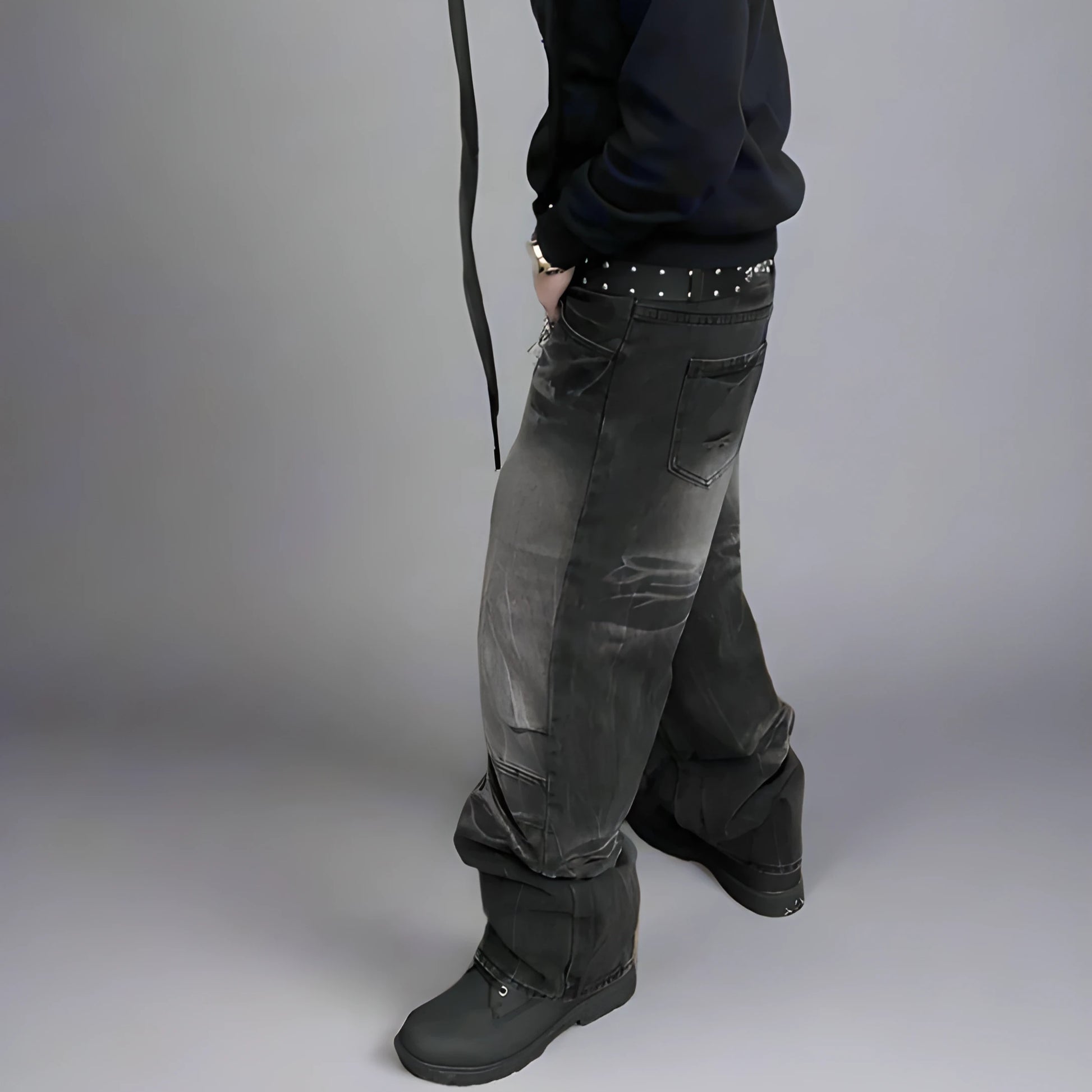 "CRASH" BLACK DENIM