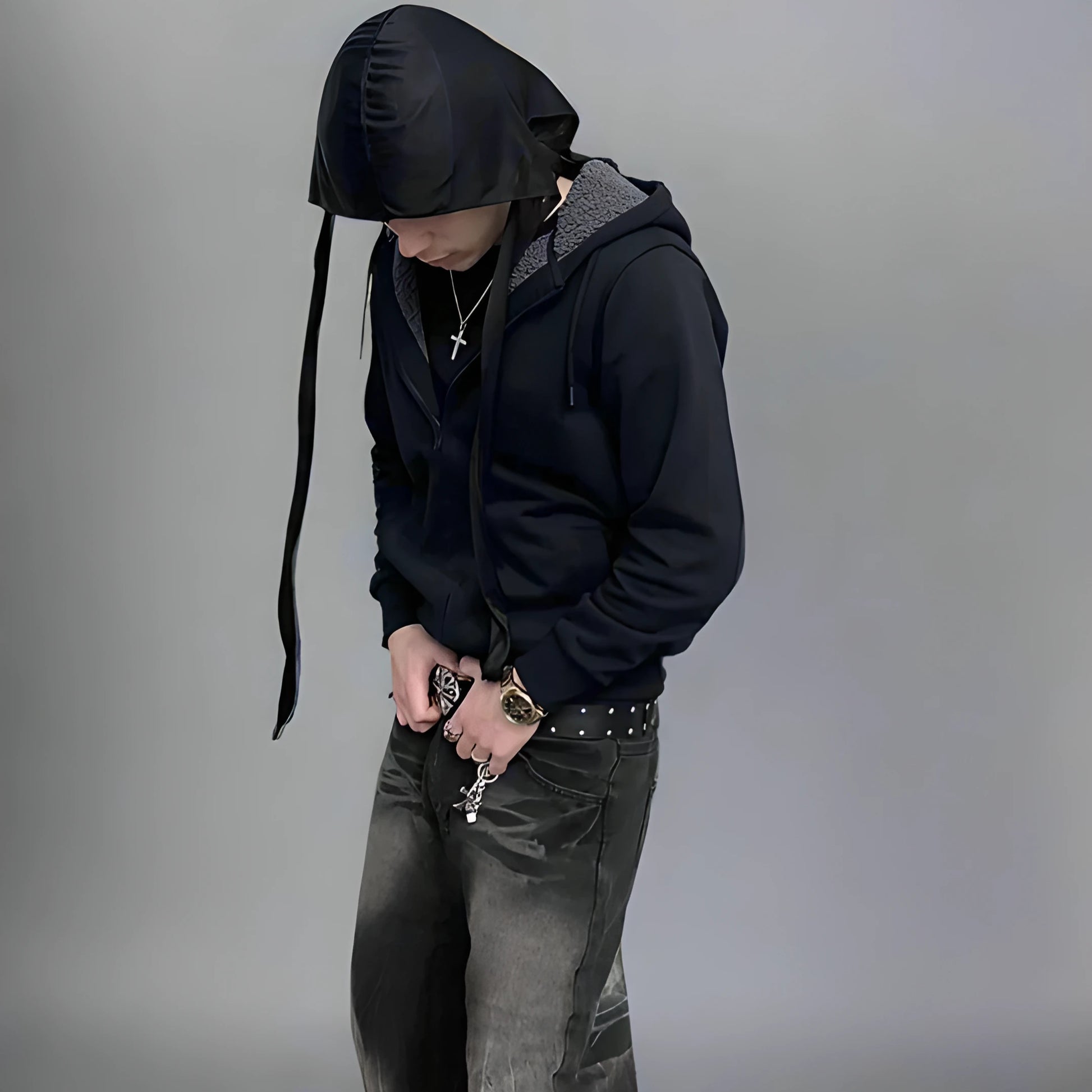 "CRASH" BLACK DENIM